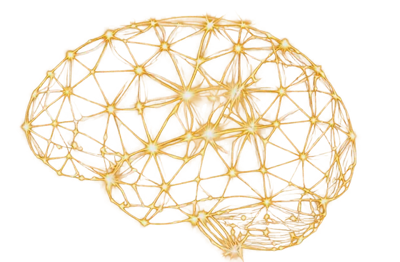 MindWake gold brain network mark representing cognitive support