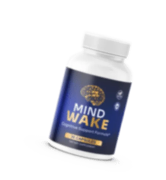 MindWake cognitive support capsules, angled bottle view